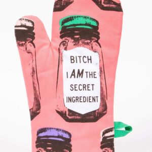 Blue Q Oven Mitt – ‘Bitch, I Am The Secret Ingredient’ – Tremendous-Insulated Quilted Design, Naturally Contoured Match, Constructed from 100% Cotton